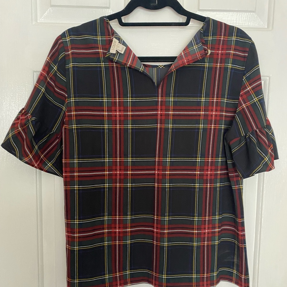 J. Crew Tartan Plaid Blouse